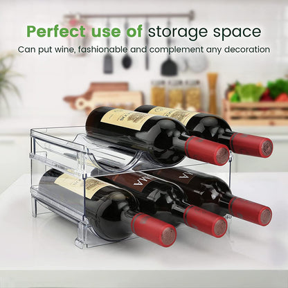 Water Bottle Cabinet Organizer - Stackable Storage Rack (Set of 2)