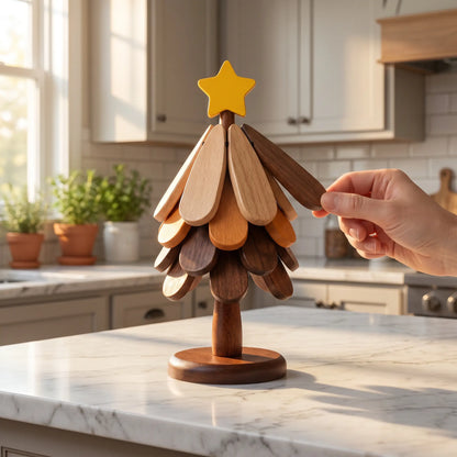 [Dealsforyoudays] Wooden One Tree Coaster Solid Wood Home Desktop Decoration Dishes and Dishes Insulation Mat Water Cup Drink Placemat Festival Display Festival Gift Christmas Gift Sturdy Tableware
