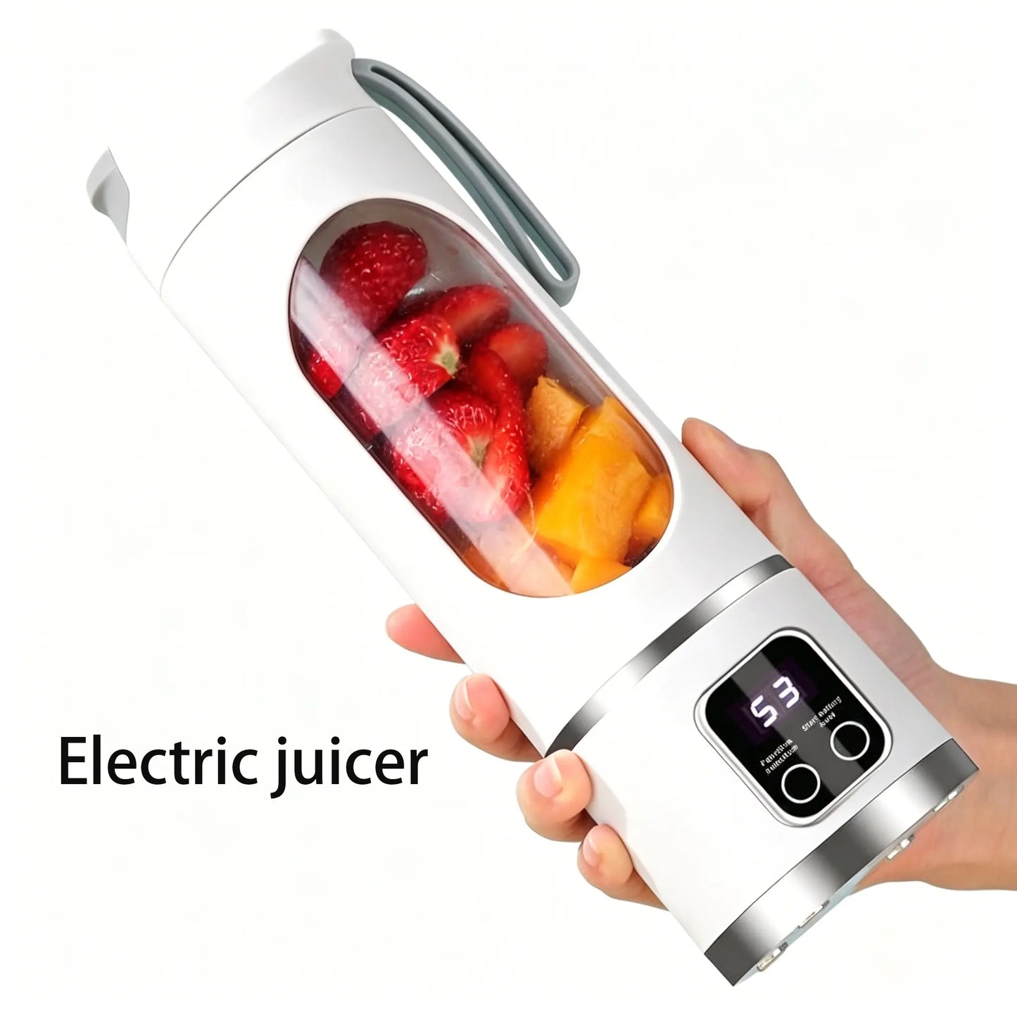 Portable 15.22 Oz USB Rechargeable Personal Blender with LED Display - Durable ABS Material, Ideal for Smoothies and Juices, Essential for Home Kitchen