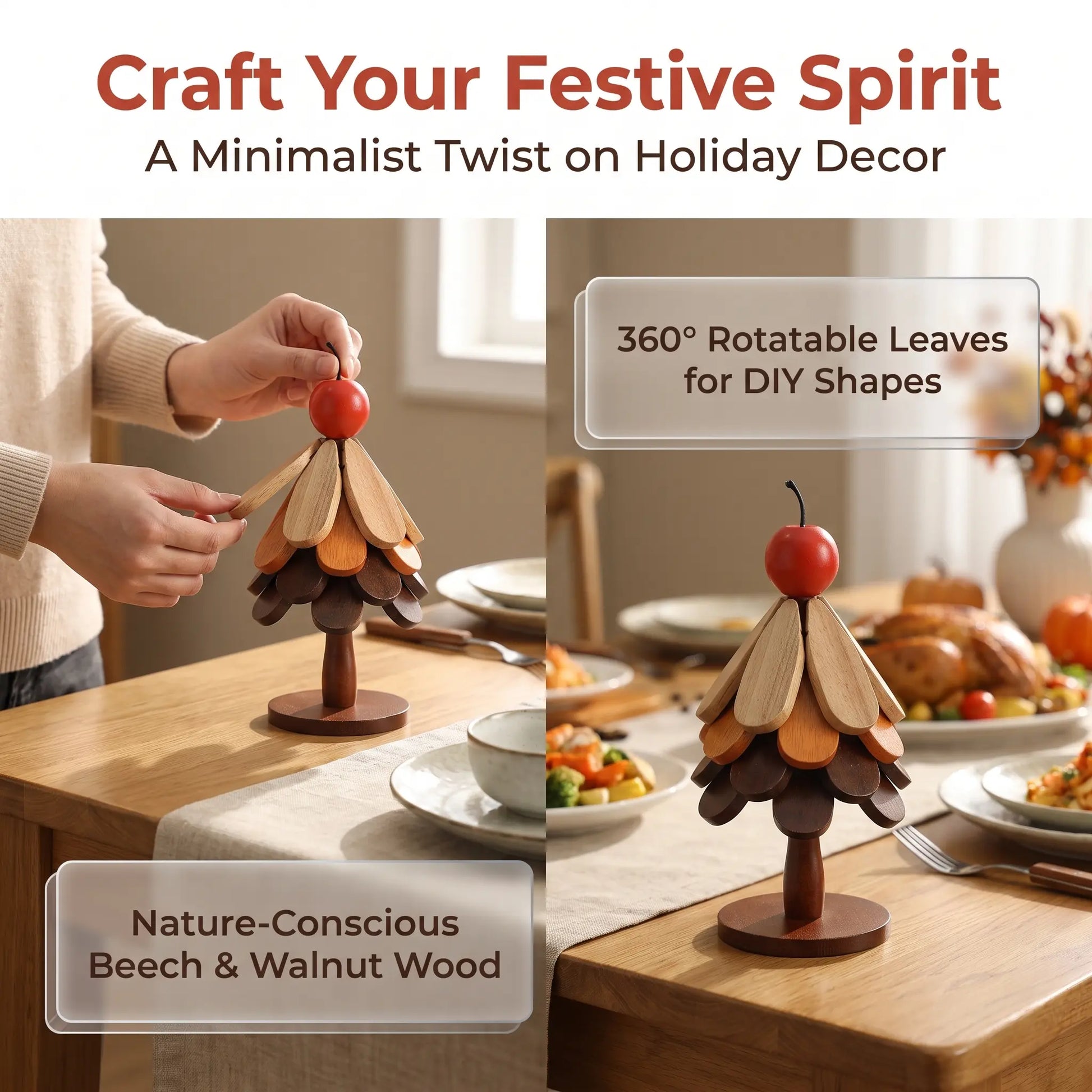 [Dealsforyoudays] Wooden One Tree Coaster Solid Wood Home Desktop Decoration Dishes and Dishes Insulation Mat Water Cup Drink Placemat Festival Display Festival Gift Christmas Gift Sturdy Tableware