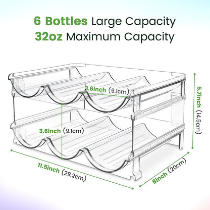 Water Bottle Cabinet Organizer - Stackable Storage Rack (Set of 2)