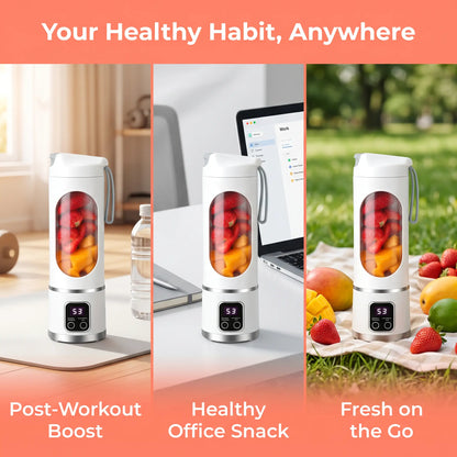 Portable 15.22 Oz USB Rechargeable Personal Blender with LED Display - Durable ABS Material, Ideal for Smoothies and Juices, Essential for Home Kitchen