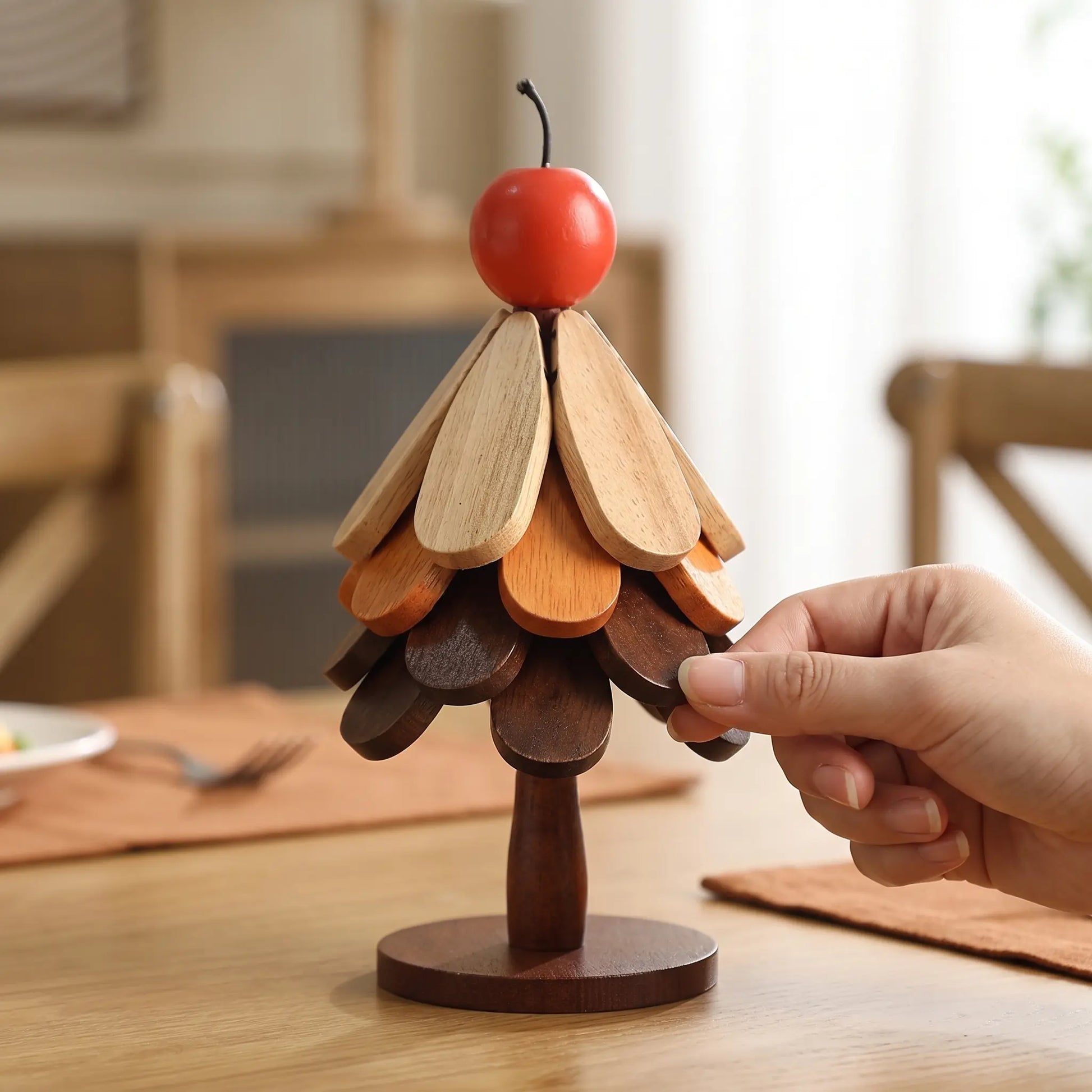 [Dealsforyoudays] Wooden One Tree Coaster Solid Wood Home Desktop Decoration Dishes and Dishes Insulation Mat Water Cup Drink Placemat Festival Display Festival Gift Christmas Gift Sturdy Tableware